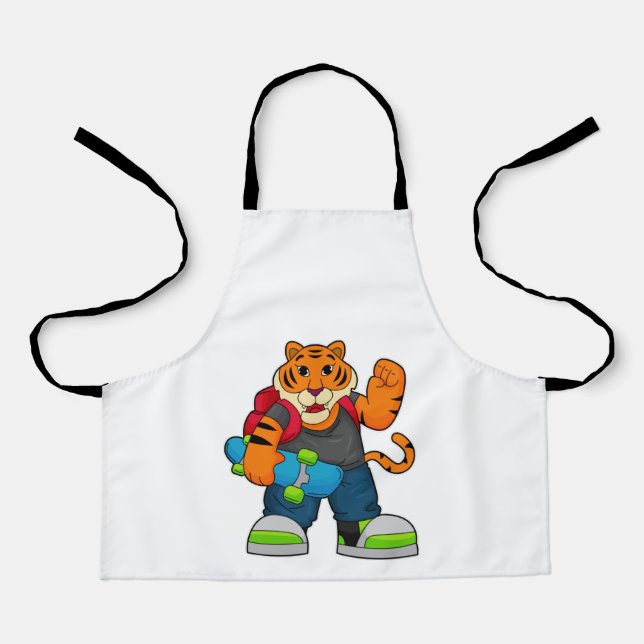 Tiger as Skater with Skateboard Apron (Front)