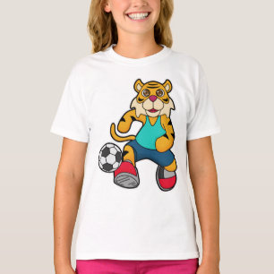 Tiger as Soccer player with Soccer ball T-Shirt