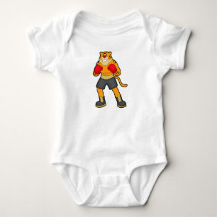 Tiger at Boxing with Boxing gloves Baby Bodysuit
