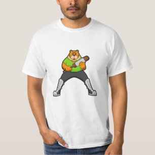Tiger at Cricket with Cricket bat T-Shirt