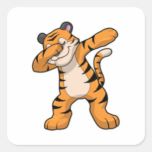 Tiger at Hip Hop Dance Dab Square Sticker