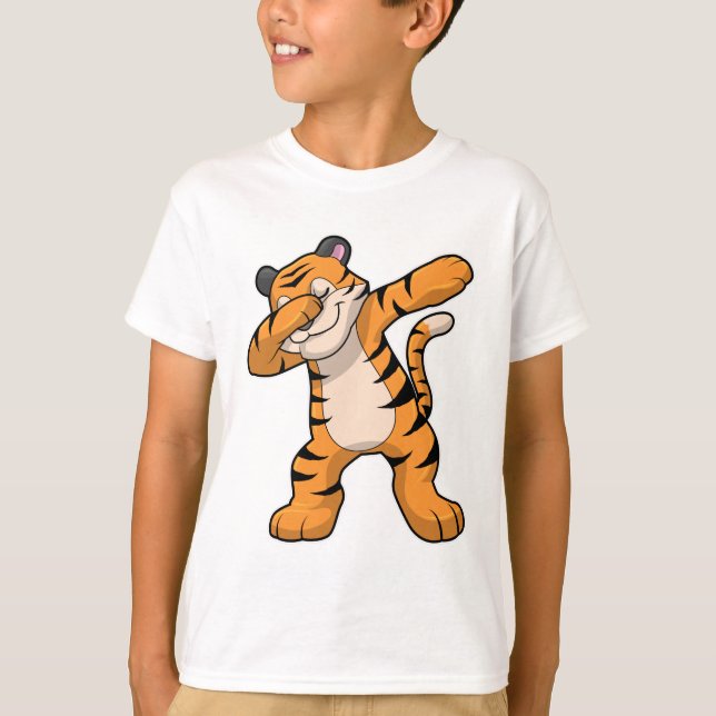 Tiger at Hip Hop Dance Dab T-Shirt (Front)