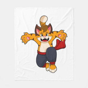 Tiger at Martial arts Karate Fleece Blanket