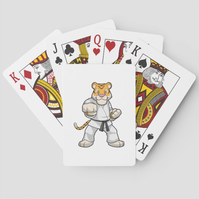 Tiger at Martial arts Karate Playing Cards (Back)