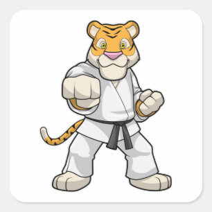 Tiger at Martial arts Karate Square Sticker