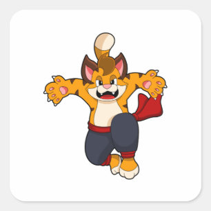 Tiger at Martial arts Karate Square Sticker