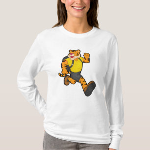 Tiger at Running with Backpack T-Shirt