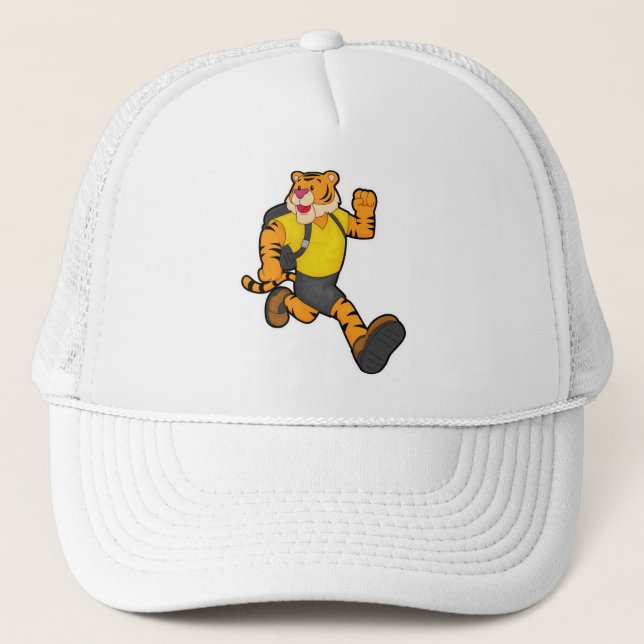 Tiger at Running with Backpack Trucker Hat (Front)