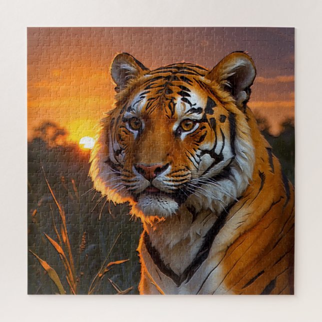 Tiger at Sunset Jigsaw Puzzle (Vertical)