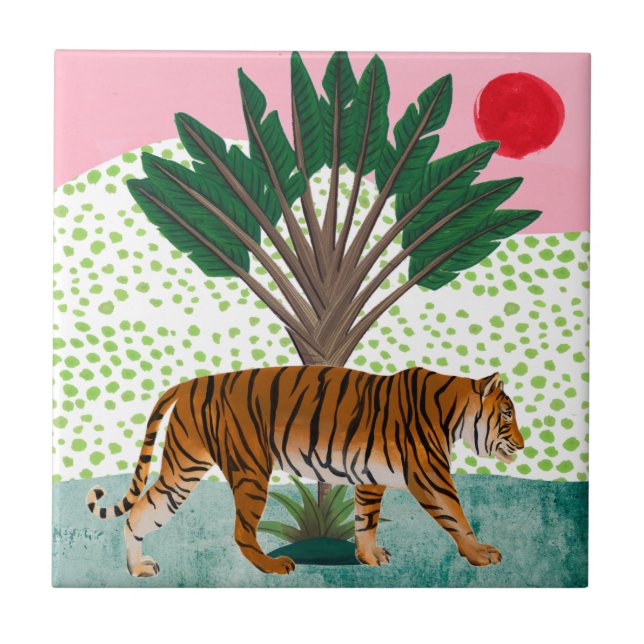 Tiger at Sunset Tile (Front)