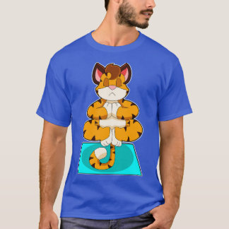 Tiger at Yoga on Yoga mat T-Shirt