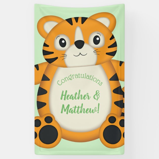 Tiger Baby Shower Safari Banner (Vertical)