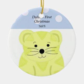 Tiger Baby's First Christmas Ceramic Ornament