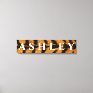 Tiger Background First/Family/Last Name Canvas Print