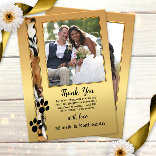 Tiger Big Cats Mariage photo Carte de remerciement