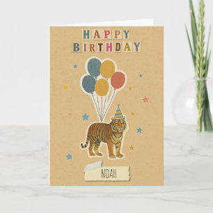 Tiger Birthday Card – Personalized Name