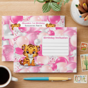 Tiger Birthday Invitation Envelope