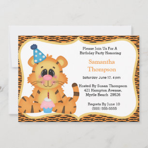 Tiger Birthday Invitations