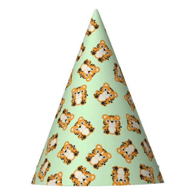 Tiger Birthday Party Green Hat (Front)