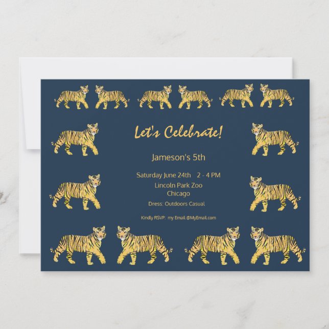 Tiger Birthday Party Invitation (Front)