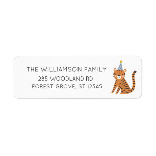 Tiger Birthday Return Address