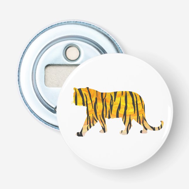 Tiger Black and Orange Print Bottle Opener (Front)