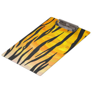 Tiger Black and Orange Print Clipboard