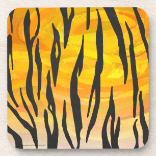 Tiger Black and Orange Print Coaster