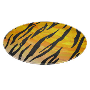 Tiger Black and Orange Print Cutting Board