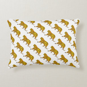Tiger Black and Orange Print Decorative Pillow