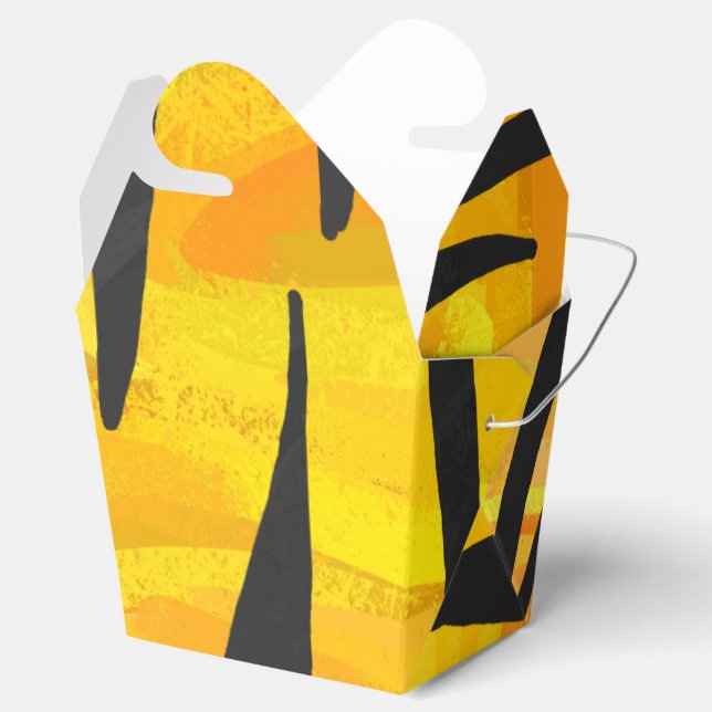 Tiger Black and Orange Print Favor Box (Opened)
