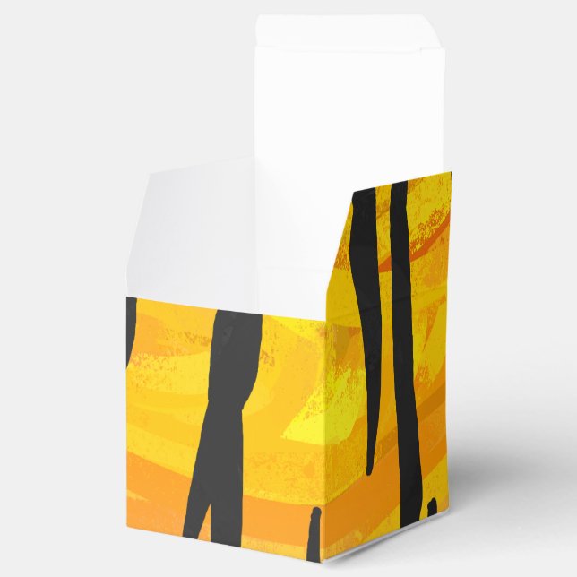 Tiger Black and Orange Print Favor Box (Opened)