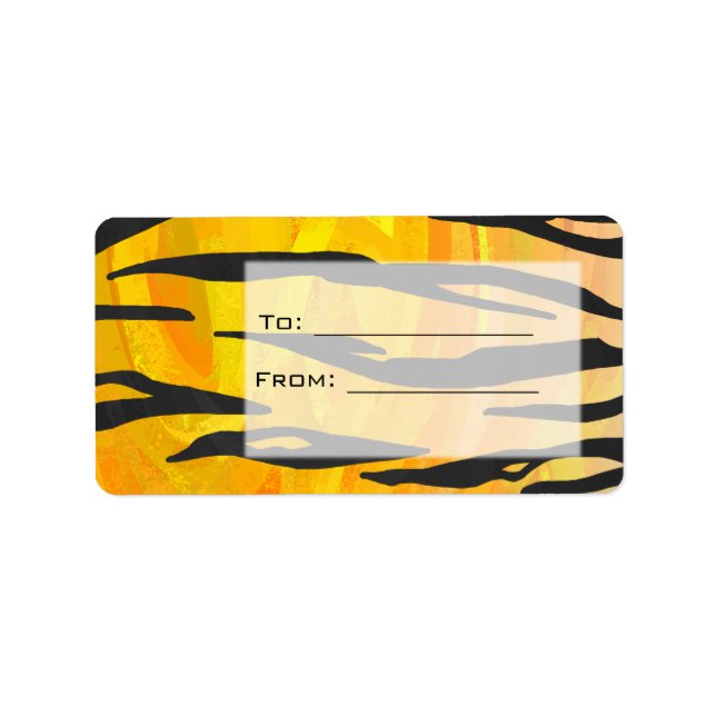 Tiger Black and Orange Print Label (Front)