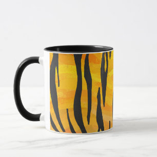 Tiger Black and Orange Print Mug