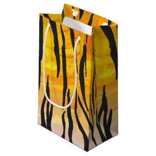 Tiger Black and Orange Print Small Gift Bag