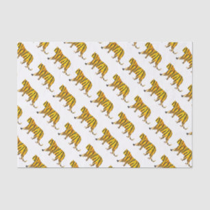 Tiger Black and Orange Print Tissue Paper