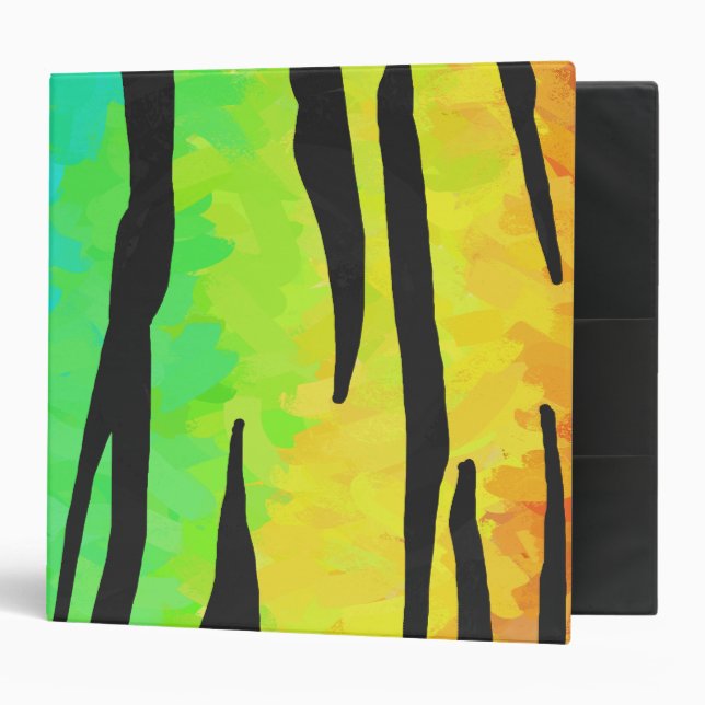 Tiger Black and Rainbow Print Binder (Front/Inside)