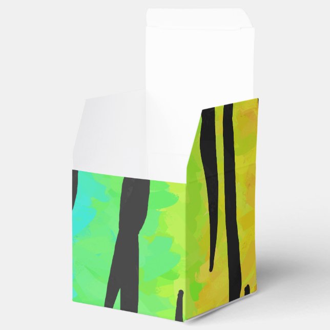 Tiger Black and Rainbow Print Favor Box (Opened)