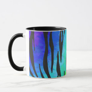 Tiger Black and Rainbow Print Mug