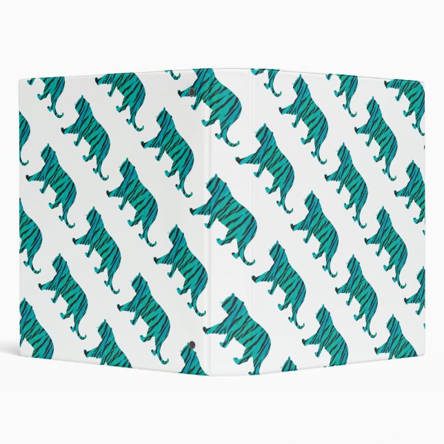Tiger Black and Teal Print Binder (Background)