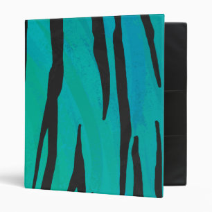 Tiger Black and Teal Print Binder