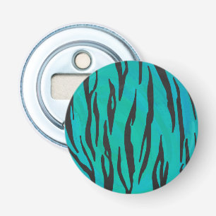 Tiger Black and Teal Print Bottle Opener