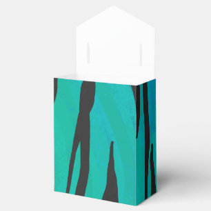 Tiger Black and Teal Print Favor Box