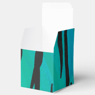 Tiger Black and Teal Print Favor Box