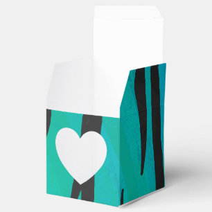 Tiger Black and Teal Print Favor Box
