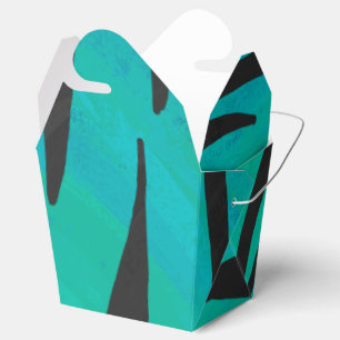 Tiger Black and Teal Print Favor Box