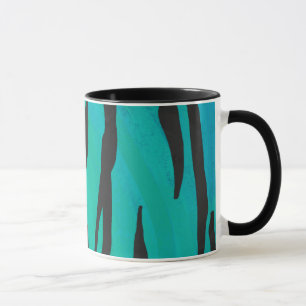 Tiger Black and Teal Print Mug