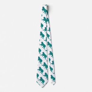 Tiger Black and Teal Print Tie