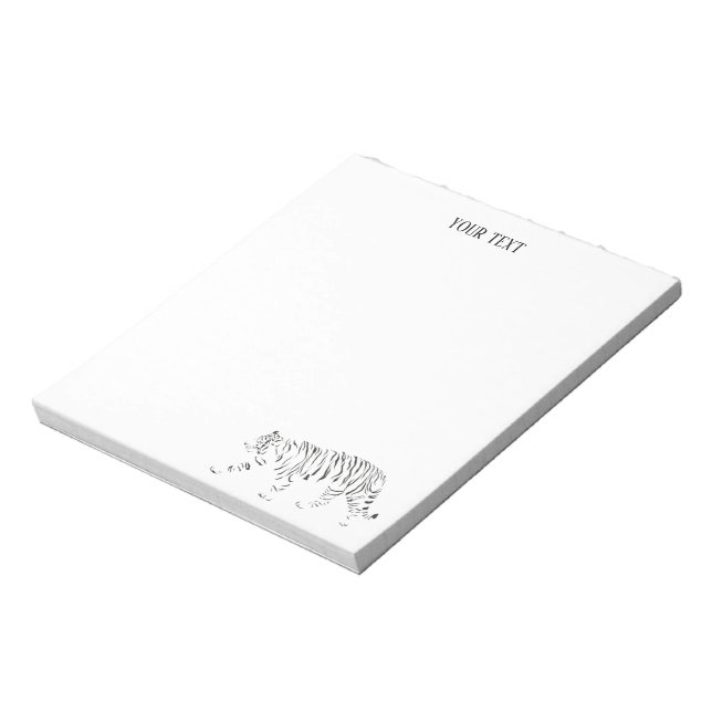 Tiger black and white personalized notepad (Rotated)