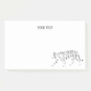 Tiger black and white personalized post-it notes